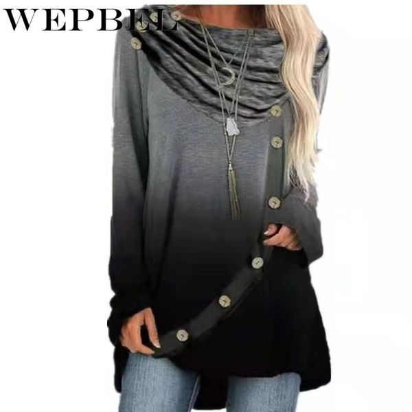 women's t-shirt wepbel spring autumn printed loose single-breasted casual long sleeve o-neck pleated pullover, White
women's t-shirt wepbel spring autumn printed loose single-breasted casual long sleeve o-neck pleated pullover, White