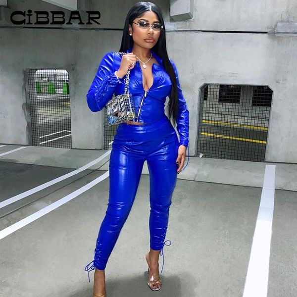 women's two piece pants cibbar fashion pu leather 2 sets women long sleeve zipper t-shirt bodycon bandage matching suit female blue out, White
women's two piece pants cibbar fashion pu leather 2 sets women long sleeve zipper t-shirt bodycon bandage matching suit female blue out, White