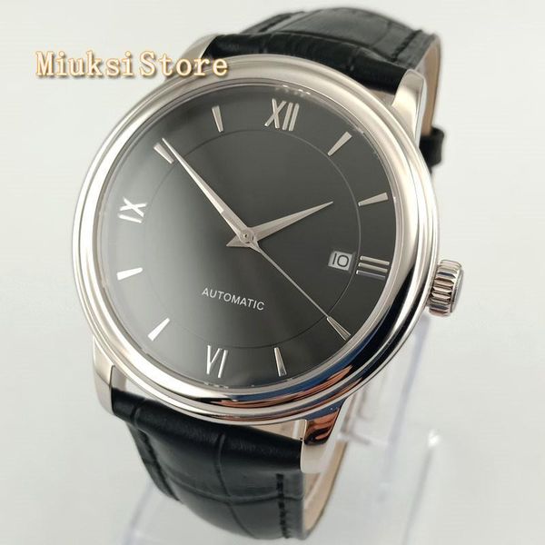 goutent 40mm fashion simple men's mechanical watch black dial silver case sapphire glass date automatic watches 2834 wristwatches, Slivery;brown
goutent 40mm fashion simple men's mechanical watch black dial silver case sapphire glass date automatic watches 2834 wristwatches, Slivery;brown