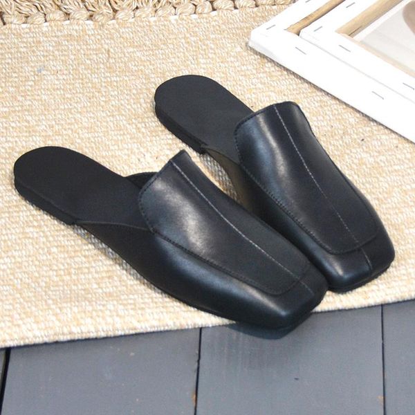 slippers summer with lady's slipper flat sandals style restoring ancient ways is contracted leisure leather shoes the baotou joker, Black
slippers summer with lady's slipper flat sandals style restoring ancient ways is contracted leisure leather shoes the baotou joker, Black