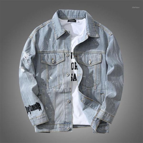 men's jackets man bomber baseball men embroidery jean jacket print letter hole spring autumn pilot denim mens casual, Black;brown
men's jackets man bomber baseball men embroidery jean jacket print letter hole spring autumn pilot denim mens casual, Black;brown