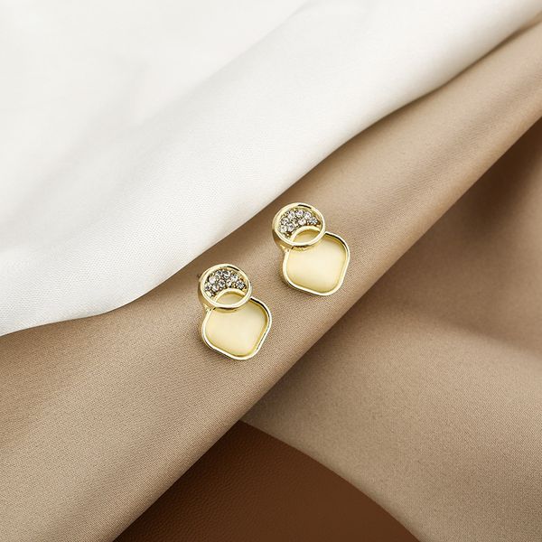 925 silver needle cat's eye earrings with diamond mesh red square temperament small new korean fashion earrings, Golden
925 silver needle cat's eye earrings with diamond mesh red square temperament small new korean fashion earrings, Golden