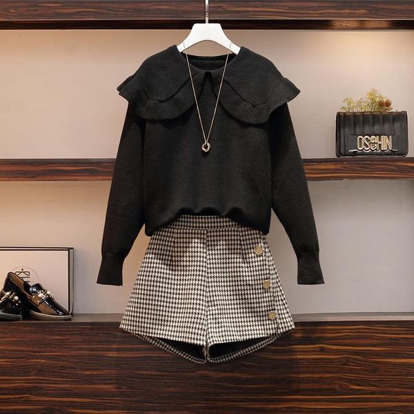 women's tracksuits plus size fall winter women clothing vinatge long sleeve knitted sweater and tweed shorts sets 4xl two piece set ens, Gray
women's tracksuits plus size fall winter women clothing vinatge long sleeve knitted sweater and tweed shorts sets 4xl two piece set ens, Gray