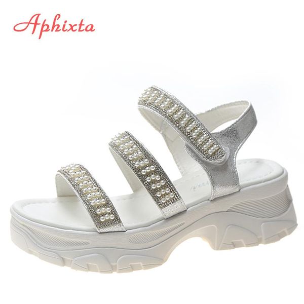 aphixta platform pearl shoes women sandals wedge heel height increaming hook & loop thick soled beach woman, Black
aphixta platform pearl shoes women sandals wedge heel height increaming hook & loop thick soled beach woman, Black