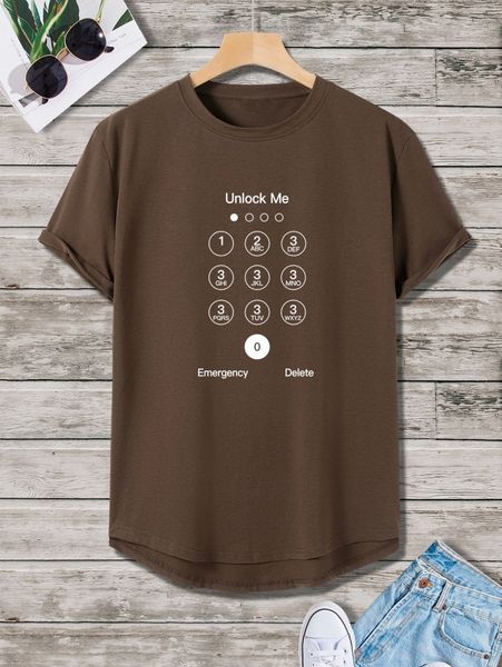 men number and letter graphic tee n0pi#, White;black