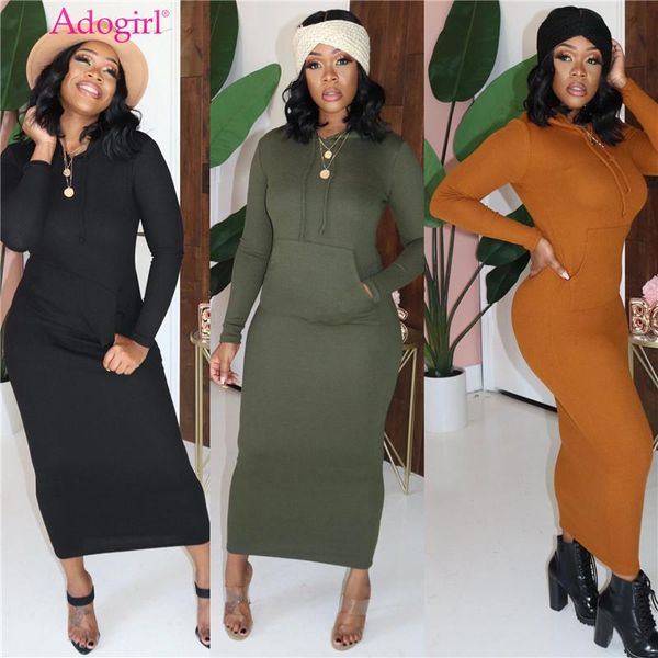 casual dresses adogirl women autumn winter ribbed hooded maxi dress long sleeve front pockets knitted fashion vestidos, Black;gray
casual dresses adogirl women autumn winter ribbed hooded maxi dress long sleeve front pockets knitted fashion vestidos, Black;gray