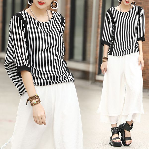 fashion t shirt for women short sleeve 2021 fat mm stripe loose cover meat large chiffon shirt, White
fashion t shirt for women short sleeve 2021 fat mm stripe loose cover meat large chiffon shirt, White