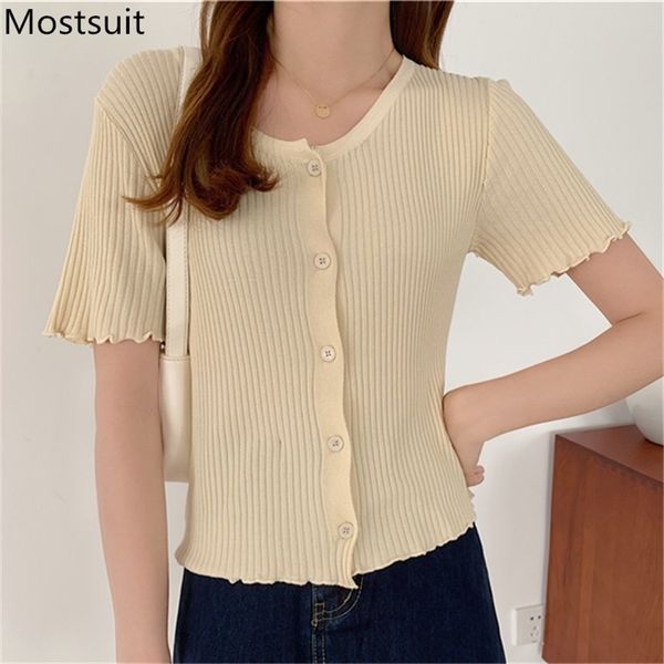 summer knitted cardigan women short sleeve single-breasted o-neck slim solid vintage korean female jumpers femme 210513, White;black
summer knitted cardigan women short sleeve single-breasted o-neck slim solid vintage korean female jumpers femme 210513, White;black