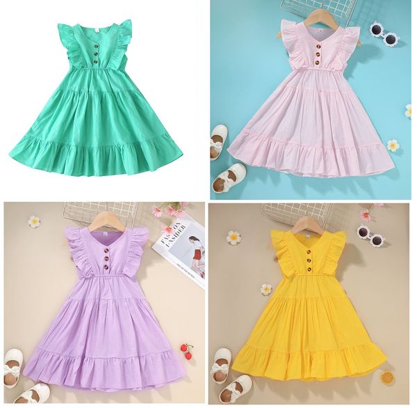 girls flutter sleeveless plain long dresses summer 2021 kids boutique clothing korean 1-5t children cotton solid color dress, Red;yellow
girls flutter sleeveless plain long dresses summer 2021 kids boutique clothing korean 1-5t children cotton solid color dress, Red;yellow