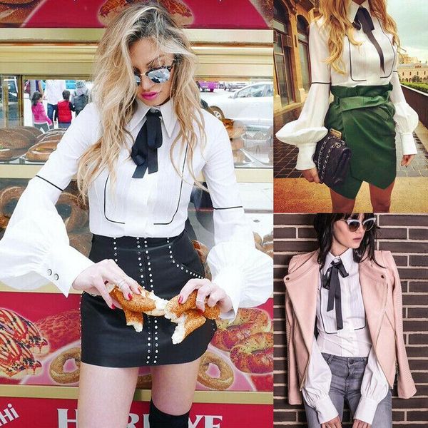 women's blouses & shirts women fashion long lantern sleeve button shirt lady girl work office solid color bow lace up neck formal white
women's blouses & shirts women fashion long lantern sleeve button shirt lady girl work office solid color bow lace up neck formal white