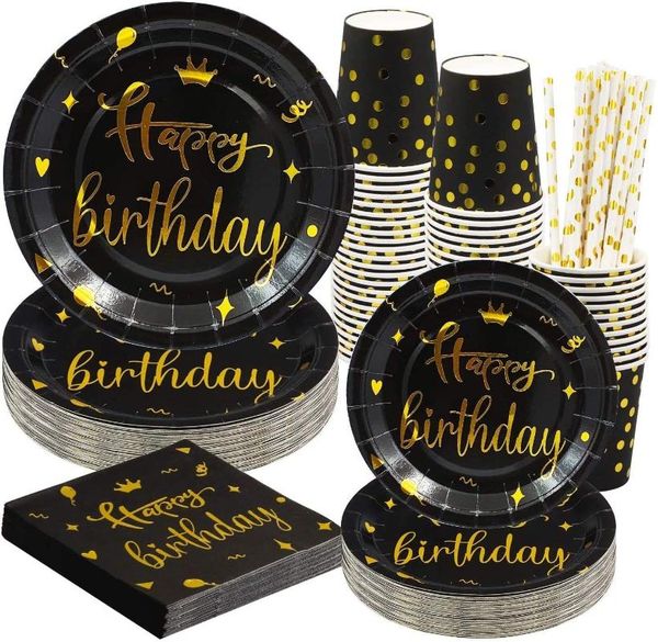 disposable dinnerware crown black birthday plates napkins tableware supplies paper cup straws anniversary decoration sets
disposable dinnerware crown black birthday plates napkins tableware supplies paper cup straws anniversary decoration sets