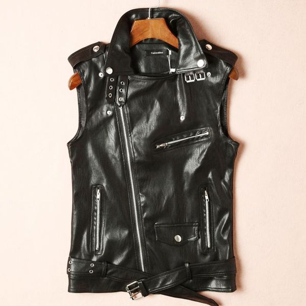 men's fur & faux fashion brand mens summer leather jackets for man slim fit motorcycle punk waistcoat vest casual coats size m-2xl whit, Black
men's fur & faux fashion brand mens summer leather jackets for man slim fit motorcycle punk waistcoat vest casual coats size m-2xl whit, Black