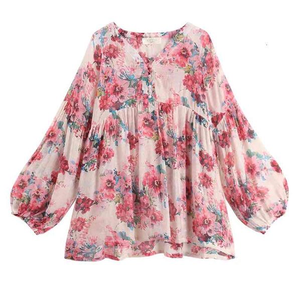 women's blouses & shirts original design spring summer women oversized ladies sweet v-neck floral print casual loose cotton rowl, White
women's blouses & shirts original design spring summer women oversized ladies sweet v-neck floral print casual loose cotton rowl, White