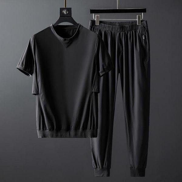men's tracksuits (t-shirt+pants) summer mens luxury solid color round collar male tracksuit fashion slim fit casual sport man sets, Gray
men's tracksuits (t-shirt+pants) summer mens luxury solid color round collar male tracksuit fashion slim fit casual sport man sets, Gray