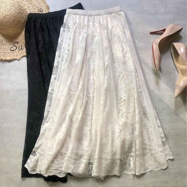skirts autumn winter women long skirt lace hollow out high waist romantic korean style large hem midi fashion casual wear, Black
skirts autumn winter women long skirt lace hollow out high waist romantic korean style large hem midi fashion casual wear, Black
