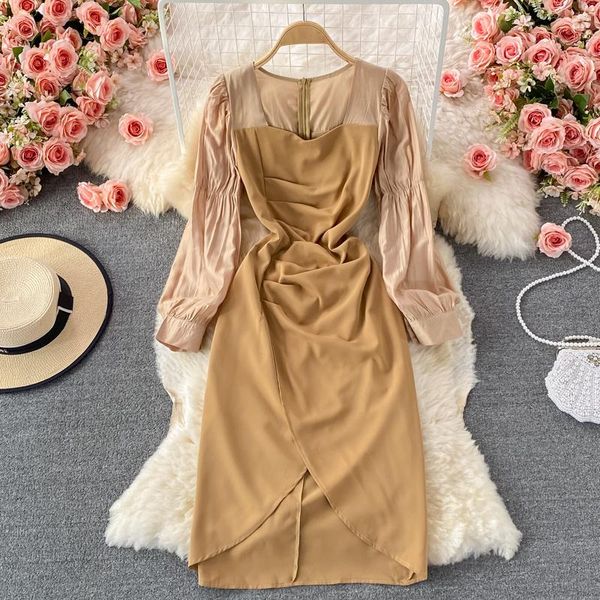 casual dresses hepburn women split dress fashion color block waist close thin ladies long sleeve square neck autumn 2021, Black;gray
casual dresses hepburn women split dress fashion color block waist close thin ladies long sleeve square neck autumn 2021, Black;gray