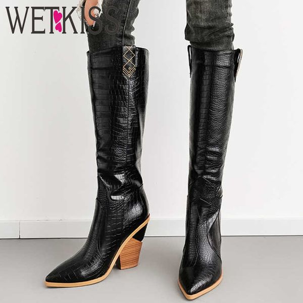 wetkiss plus size knee high western boot cowboy boot female pointed toe shoes 11 colors high heels shoes winter 210630, Black
wetkiss plus size knee high western boot cowboy boot female pointed toe shoes 11 colors high heels shoes winter 210630, Black
