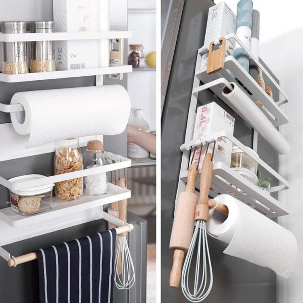 hooks & rails magnet spice rack for refrigerator/washing machine side hanging organizer shelf kitchen storage with hook paper towel holder
hooks & rails magnet spice rack for refrigerator/washing machine side hanging organizer shelf kitchen storage with hook paper towel holder