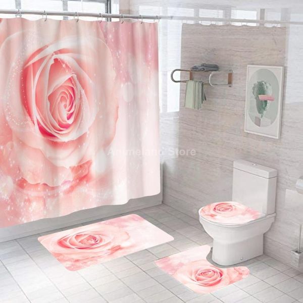 shower curtains pink flower rose romantic bathroom curtain bath sets toilet cover mat non-slip washroom rug set modern 180x180cm
shower curtains pink flower rose romantic bathroom curtain bath sets toilet cover mat non-slip washroom rug set modern 180x180cm