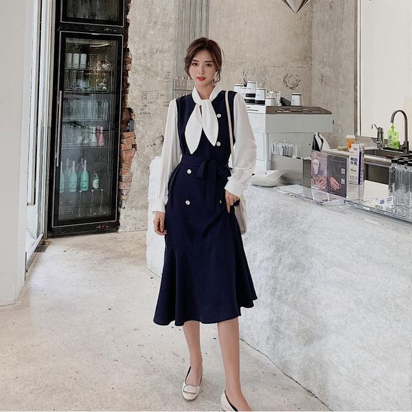 french retro dress autumn style korean-style western slimming double breasted elegant long s non-mainstream women's casual dresses, Black;gray
french retro dress autumn style korean-style western slimming double breasted elegant long s non-mainstream women's casual dresses, Black;gray