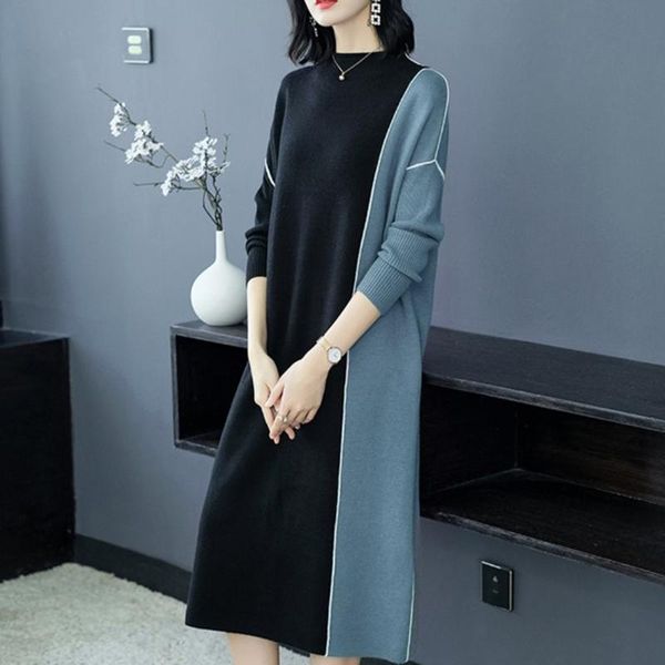 casual dresses japen korea color block knit dress slim retro preppy minimalist office lady sweater 2021 spring fashion work, Black;gray
casual dresses japen korea color block knit dress slim retro preppy minimalist office lady sweater 2021 spring fashion work, Black;gray