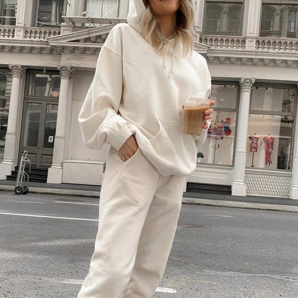 women's two piece pants solid tracksuit hoodie trousers sets 2021 winter long sleeve pocket sweatshirt joggers set female casual sport, White
women's two piece pants solid tracksuit hoodie trousers sets 2021 winter long sleeve pocket sweatshirt joggers set female casual sport, White