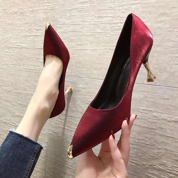 dress shoes women's pointed-toe professional french girl's high heels suede thin heeled spring and autumn all-match sexy, Black
dress shoes women's pointed-toe professional french girl's high heels suede thin heeled spring and autumn all-match sexy, Black