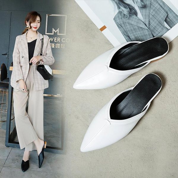 slippers elegant low heel women sandals summer pointed toe non-slip casual office shoes ladies, Black
slippers elegant low heel women sandals summer pointed toe non-slip casual office shoes ladies, Black