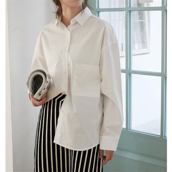 women's blouses & shirts white solid spring minimalist office lady loose all match casual cotton full sleeves large size basic
women's blouses & shirts white solid spring minimalist office lady loose all match casual cotton full sleeves large size basic