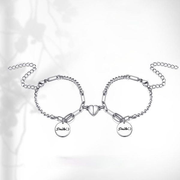 link, chain romantic love-shaped magnet bracelet for couples stainless steel charm attractive men and women valentine'day jewelry gifts, Black
link, chain romantic love-shaped magnet bracelet for couples stainless steel charm attractive men and women valentine'day jewelry gifts, Black
