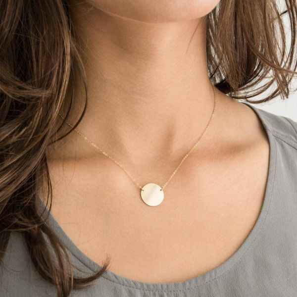 ladies korean style chokers necklaces for women stainless steel necklace round pendant simple, Silver
ladies korean style chokers necklaces for women stainless steel necklace round pendant simple, Silver