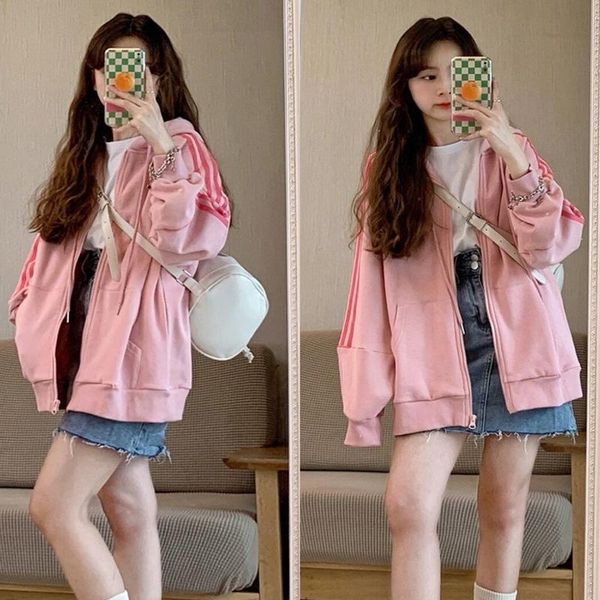women's jackets baseball uniform sweater coat early autumn 2021 lazy style trend sudaderas con capucha, Black;brown
women's jackets baseball uniform sweater coat early autumn 2021 lazy style trend sudaderas con capucha, Black;brown