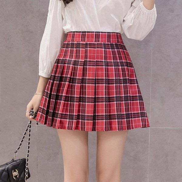 fashion korean summer womens skirts high waist school pleated with pants red zipper mini plaid faldas, Black
fashion korean summer womens skirts high waist school pleated with pants red zipper mini plaid faldas, Black