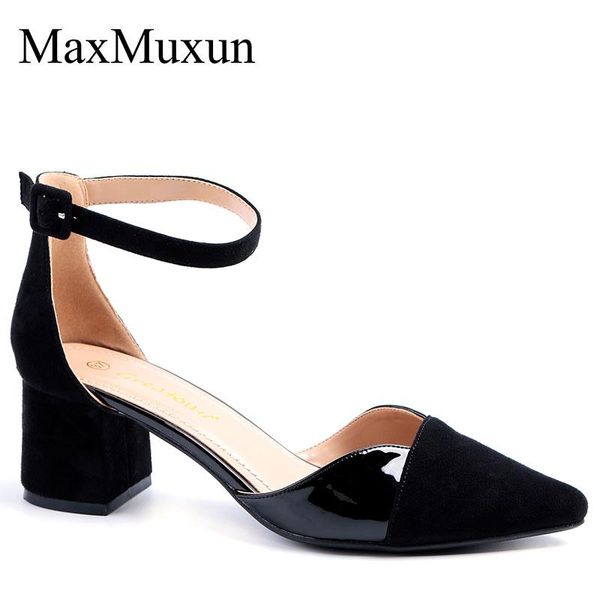 maxmuxun women fashion ankle strap mid block heels sandals mixed colors hollow pointed toe shoes, Black
maxmuxun women fashion ankle strap mid block heels sandals mixed colors hollow pointed toe shoes, Black