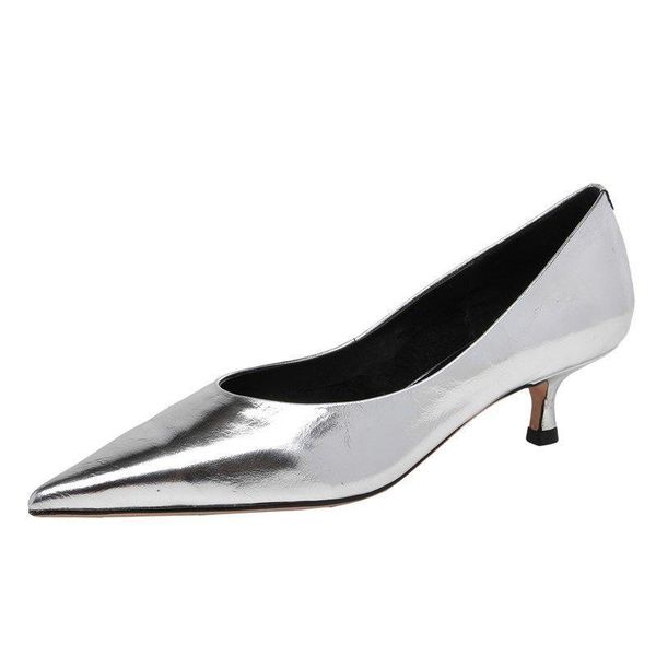 dress shoes low-heeled women's single all-match high heels genuine leather ladies 2021 fashion party silver pointed, Black
dress shoes low-heeled women's single all-match high heels genuine leather ladies 2021 fashion party silver pointed, Black