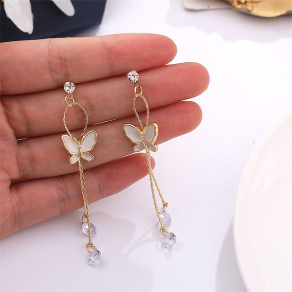 s925 silver needle french long gentle butterfly chandelier zircon pendant korean simple earrings
s925 silver needle french long gentle butterfly chandelier zircon pendant korean simple earrings