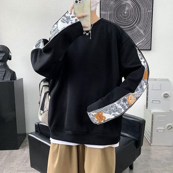men's hoodies & sweatshirts sweatshirt cashew flower print stitching o-neck casual loose oversize sports pullover streetwear clothes a, Black
men's hoodies & sweatshirts sweatshirt cashew flower print stitching o-neck casual loose oversize sports pullover streetwear clothes a, Black