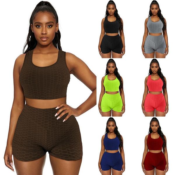 yoga outfit women's suit sleeveless crop high waist short pants pineapple solid color vest shorty two piece set female sports wear
yoga outfit women's suit sleeveless crop high waist short pants pineapple solid color vest shorty two piece set female sports wear