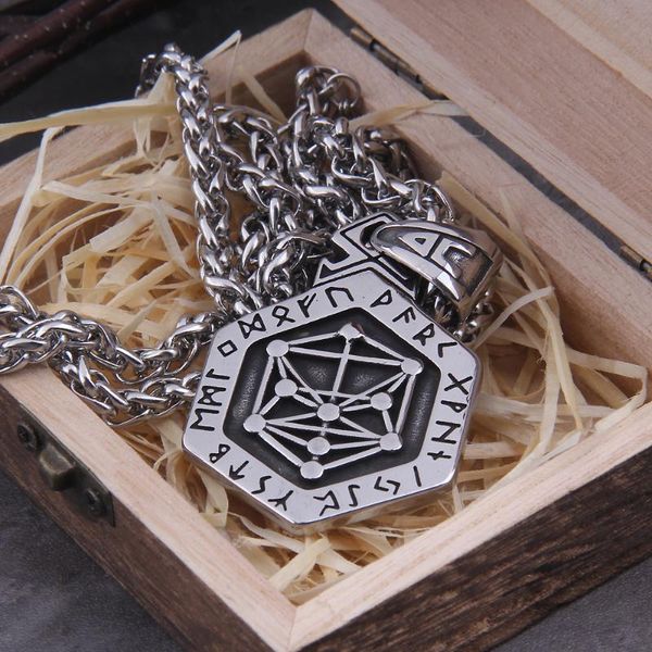 pendant necklaces nordic viking stainlesss steel geri and freki wolf rune necklace with valknut gift bag wooden box, Silver
pendant necklaces nordic viking stainlesss steel geri and freki wolf rune necklace with valknut gift bag wooden box, Silver