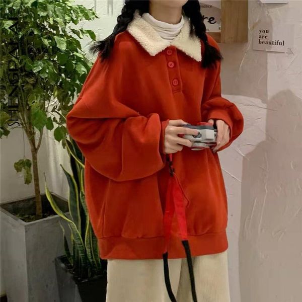 women's hoodies & sweatshirts shengpalae color matching lapel plush sweatshirt for women autumn winter 2021 korean large size long slee, Black
women's hoodies & sweatshirts shengpalae color matching lapel plush sweatshirt for women autumn winter 2021 korean large size long slee, Black