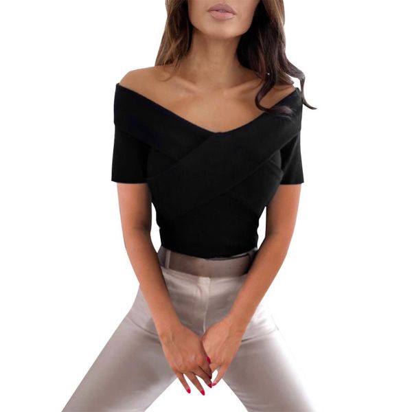 women's t-shirt fashion women summer solid color t-shirts cross patchwork design v-neck short sleeve slim pullovers for streetwear, White
women's t-shirt fashion women summer solid color t-shirts cross patchwork design v-neck short sleeve slim pullovers for streetwear, White