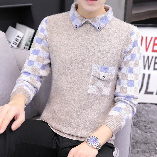 men's sweaters winter autumn men long sleeve pullovers man patchwork male loose casual knitting jumper clothing o381, White;black
men's sweaters winter autumn men long sleeve pullovers man patchwork male loose casual knitting jumper clothing o381, White;black
