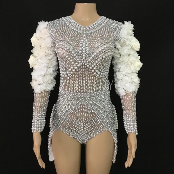 women's jumpsuits & rompers 2021 design super pearls rhinestones flower bodysuit performance female leotard stage wear dance stretch ou, Black;white
women's jumpsuits & rompers 2021 design super pearls rhinestones flower bodysuit performance female leotard stage wear dance stretch ou, Black;white