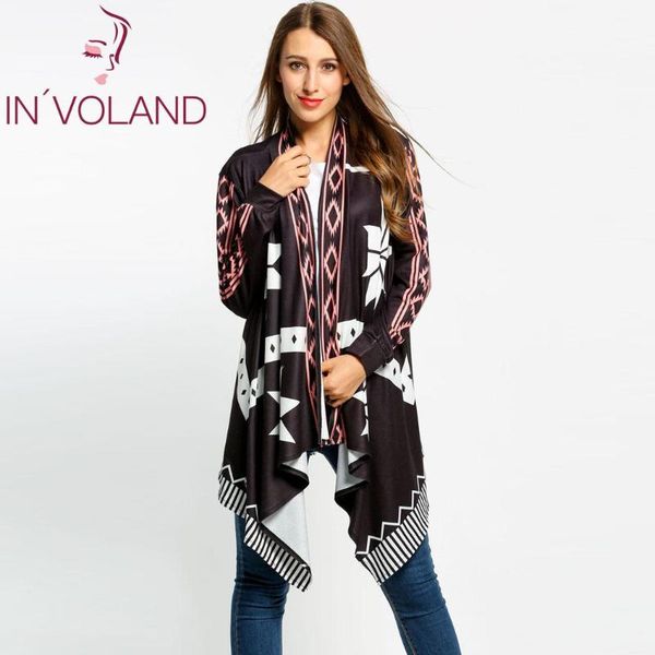 women's sweaters spring collarless knit black sleeve casual fashion women autumn cardigan long loose print, White;black
women's sweaters spring collarless knit black sleeve casual fashion women autumn cardigan long loose print, White;black