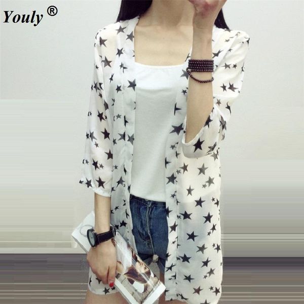 women casual shirt kimono boho cardigan vintage floral star print blouse loose shawl cape bohemian coat jacket sunscreen women's blous, White
women casual shirt kimono boho cardigan vintage floral star print blouse loose shawl cape bohemian coat jacket sunscreen women's blous, White