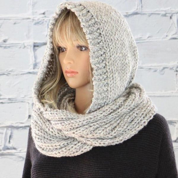 scarves women winter crochet knit hood infinity scarf outdoor windproof warm long shawl wrap solid color earflap hat neck warmer, Blue;gray
scarves women winter crochet knit hood infinity scarf outdoor windproof warm long shawl wrap solid color earflap hat neck warmer, Blue;gray