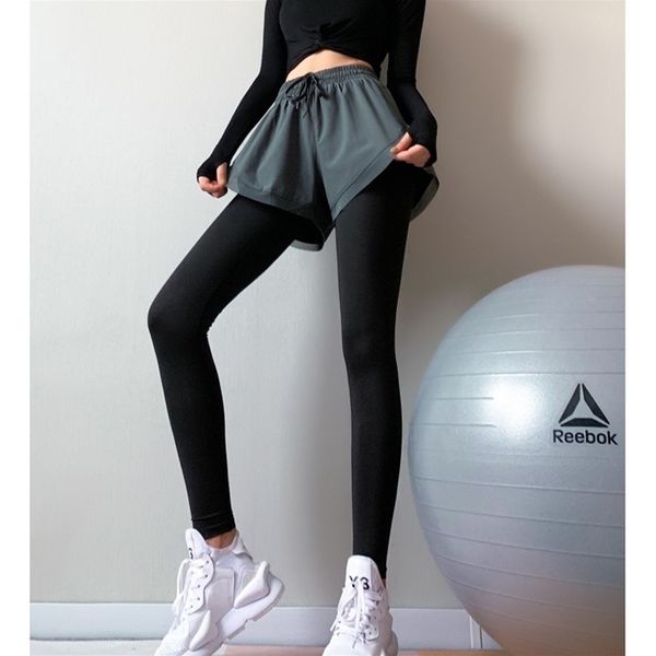 2020 autumn new wear fake two-piece sports fitness pants running fast dry tight pants women's yoga suit, Black;white
2020 autumn new wear fake two-piece sports fitness pants running fast dry tight pants women's yoga suit, Black;white