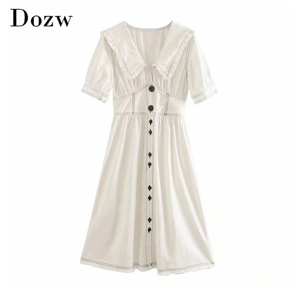 elegant a line white midi dress women striped casual short sleeve cotton es lapel collar summer with buttons 210515, Black;gray
elegant a line white midi dress women striped casual short sleeve cotton es lapel collar summer with buttons 210515, Black;gray