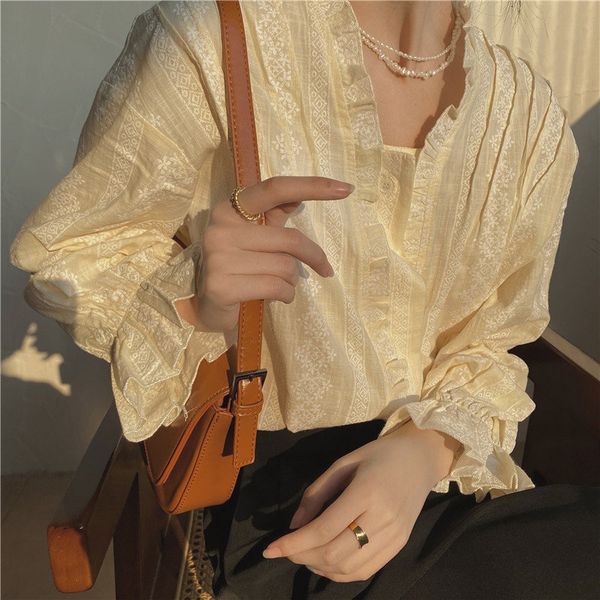 blouses apricot chic elegant lace stylish sweet solid brief loose femme blusas shirts women gentle lady blouses, White
blouses apricot chic elegant lace stylish sweet solid brief loose femme blusas shirts women gentle lady blouses, White