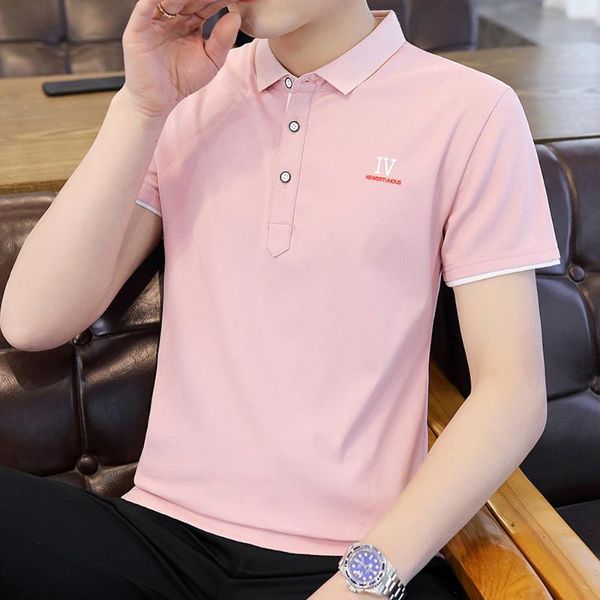 men's polos 2021 letter embroidery shirts men summer short sleeve lapel tee casual slim male clothing business social hombre, White;black
men's polos 2021 letter embroidery shirts men summer short sleeve lapel tee casual slim male clothing business social hombre, White;black